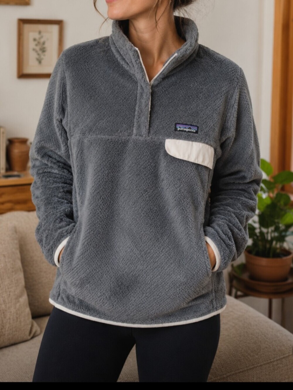 Patagonia Women's Re-Tool Snap-T Pullover Fleece Sweater Polartec Thermal Pro M.